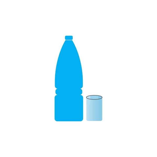 Plastic Bottle Glass Vector Icon — стоковый вектор