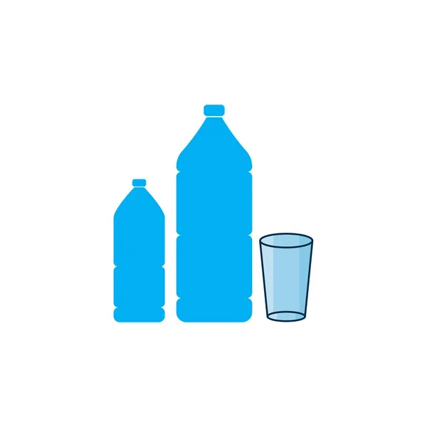 Plastic Bottle Glass Vector Icon — Stockvector