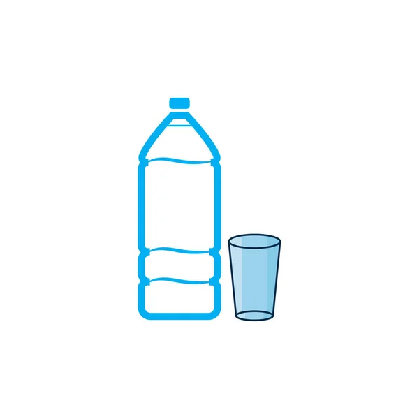 Plastic Bottle Glass Vector Icon — Stockvector