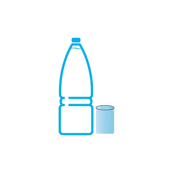 Plastic Bottle Glass Vector Icon — стоковый вектор