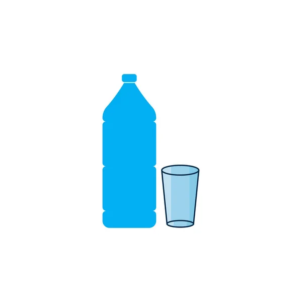 Пластикова Пляшка Скляна Векторна Іконка — стоковий вектор