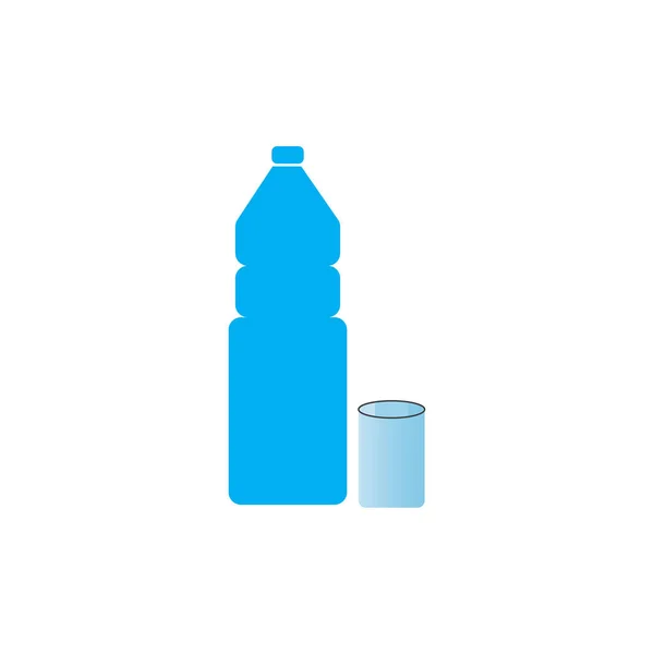 Plastic Bottle Glass Vector Icon — стоковый вектор