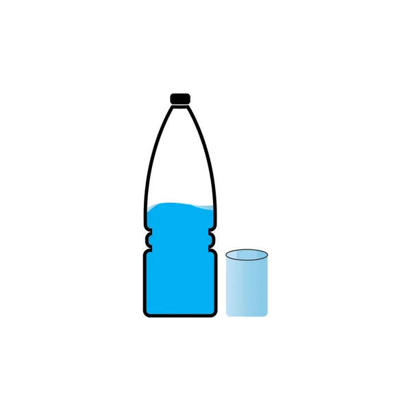 Plastic Bottle Glass Vector Icon — Stock Vector