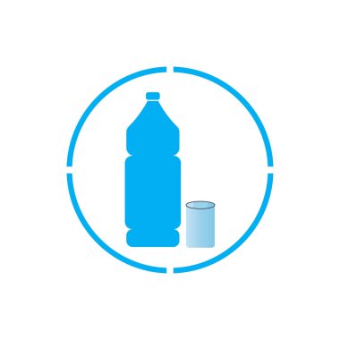 Plastik şişe ve cam vektör simgesi