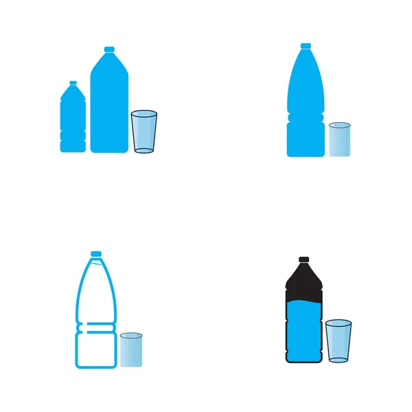 Plastic Bottle Glass Vector Icon — Stockvector