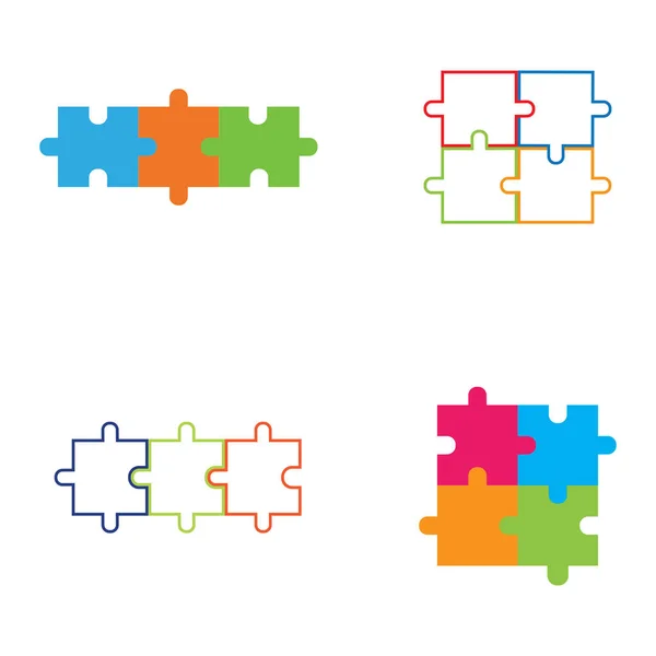 Puzzle Vektorové Ikony Ilustrace Pozadí — Stockový vektor