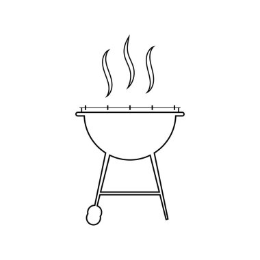 Barbekü ikonu vektör illüstrasyonu