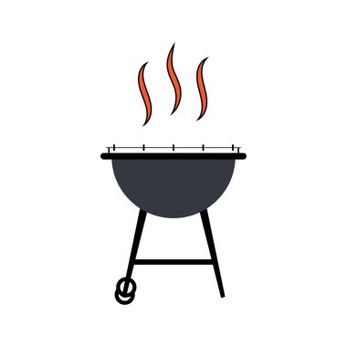 Barbekü ikonu vektör illüstrasyonu