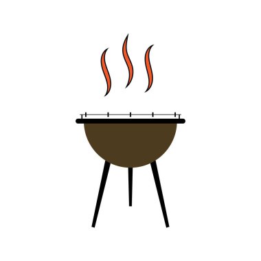 Barbekü ikonu vektör illüstrasyonu