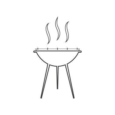 Barbekü ikonu vektör illüstrasyonu