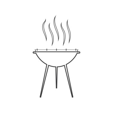 Barbekü ikonu vektör illüstrasyonu