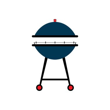 Barbekü ikonu vektör illüstrasyonu