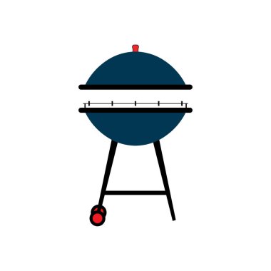Barbekü ikonu vektör illüstrasyonu