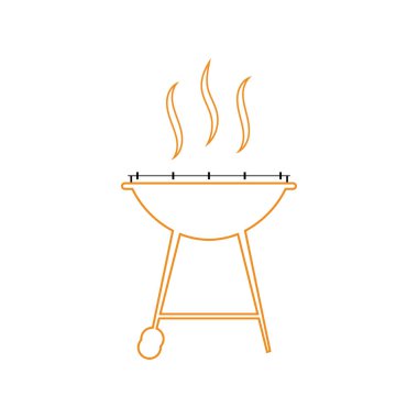 Barbekü ikonu vektör illüstrasyonu