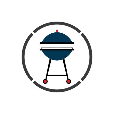 Barbekü ikonu vektör illüstrasyonu