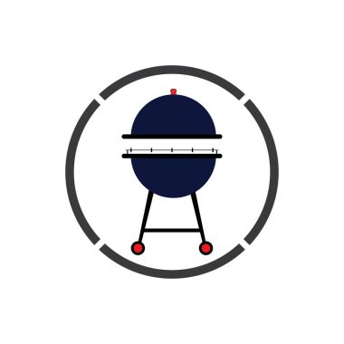 Barbekü ikonu vektör illüstrasyonu