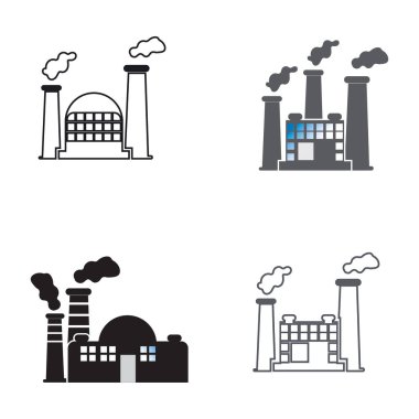 FACTORY BUILDING ICONS VECTOR