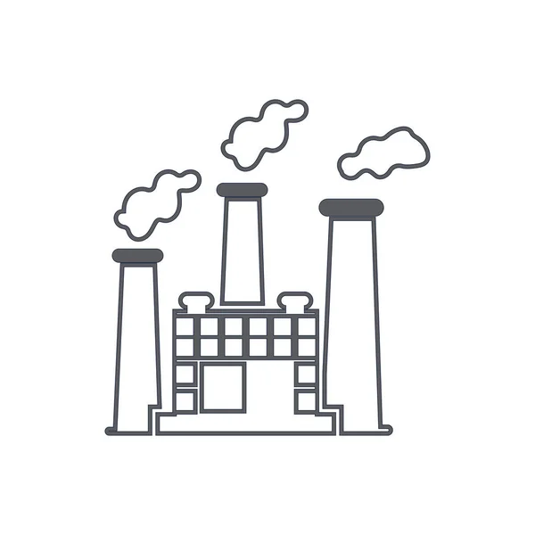 Factory Building Icons Vector — Vetor de Stock