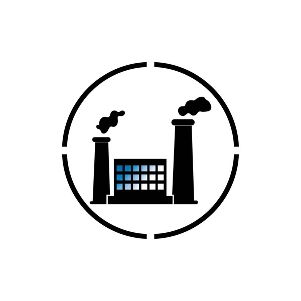 Factory Building Icons Vector — Vetor de Stock