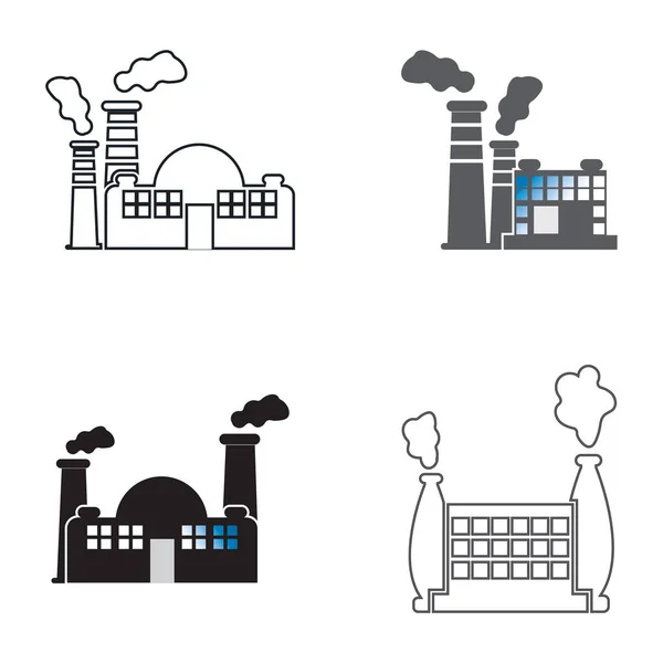 Factory Building Icons Vector — Stock Vector
