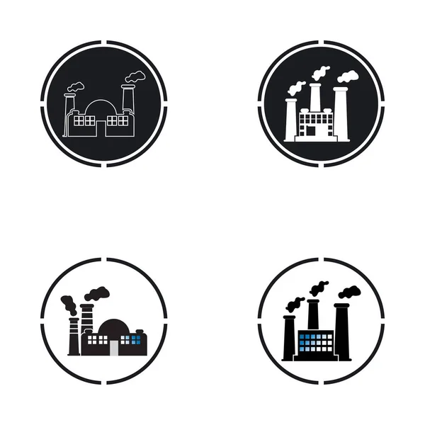 Factory Building Icons Vector — стоковый вектор