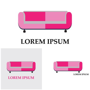 Koltuk vektörü logo resimleme arkaplanı