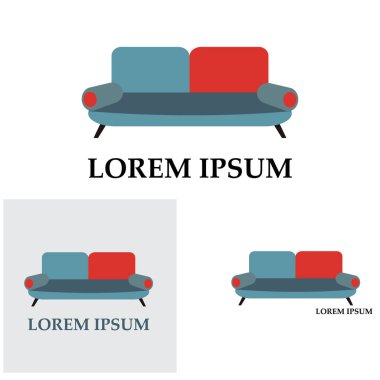 Koltuk vektörü logo resimleme arkaplanı