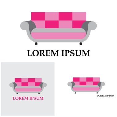 Koltuk vektörü logo resimleme arkaplanı