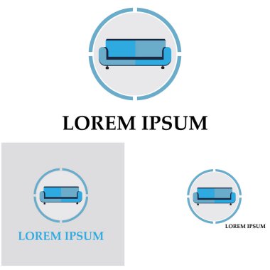 Koltuk vektörü logo resimleme arkaplanı