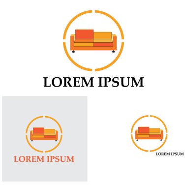 Koltuk vektörü logo resimleme arkaplanı