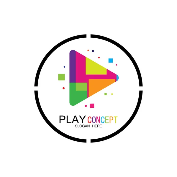 Play Logo Design Concept Vector Icon Symbol Ilustraciones De Stock Sin Royalties Gratis