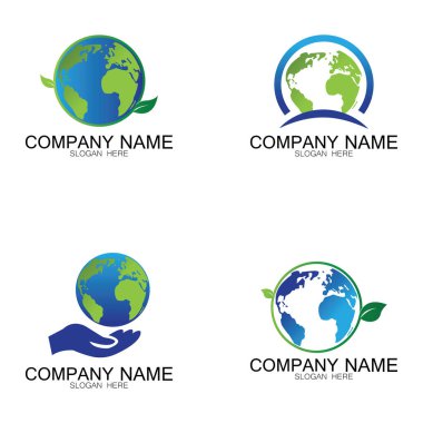 Dünya logosu vektör simgesi dizayn etti