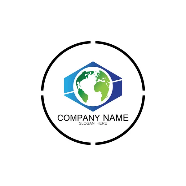 Logo Świata Projektuje Ikonę Wektora — Wektor stockowy