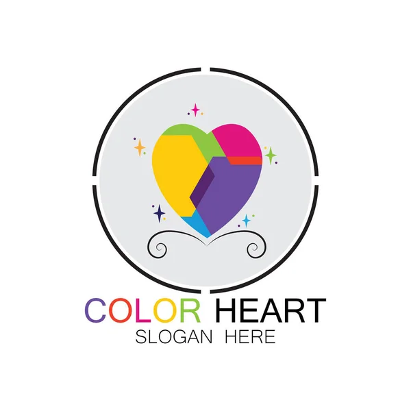 Color Corazón Vector Ícono Ilustración — Archivo Imágenes Vectoriales