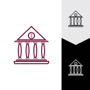 İş ve finans ikonu banka vektör çizimi 