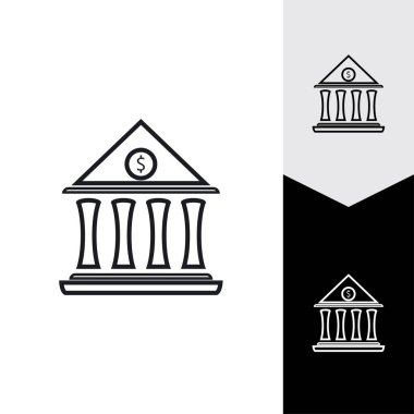 İş ve finans ikonu banka vektör çizimi 