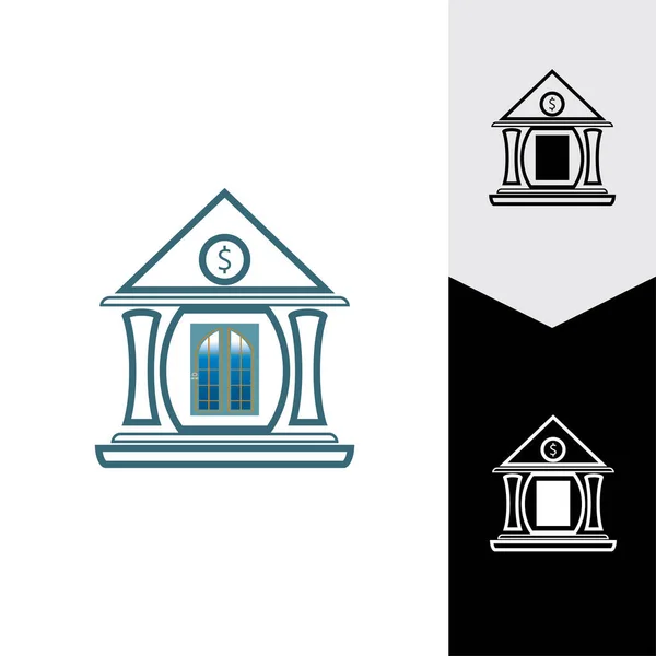 Business Finance Icon Bank Vector Illustration — Vettoriale Stock