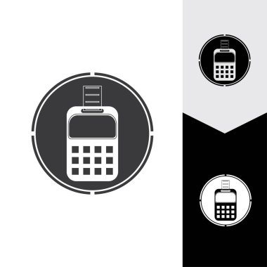 Kredi kartı makinesi. Para için ATM. Ödeme terminali illüstrasyonu