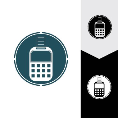 Kredi kartı makinesi. Para için ATM. Ödeme terminali illüstrasyonu