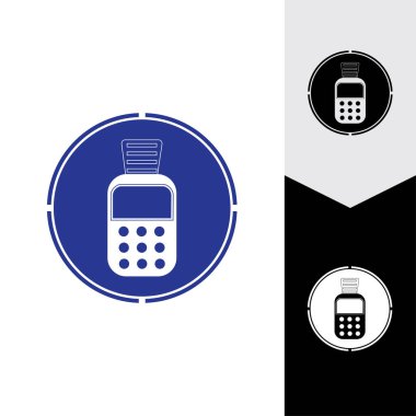 Kredi kartı makinesi. Para için ATM. Ödeme terminali illüstrasyonu