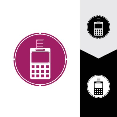 Kredi kartı makinesi. Para için ATM. Ödeme terminali illüstrasyonu