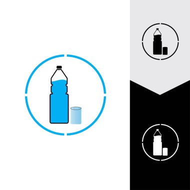 Plastik şişe ve cam vektör simgesi