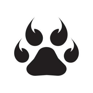 Paw Logo tasarım vektör çizim şablonu