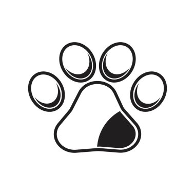 Paw Logo tasarım vektör çizim şablonu