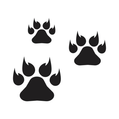 Paw Logo tasarım vektör çizim şablonu