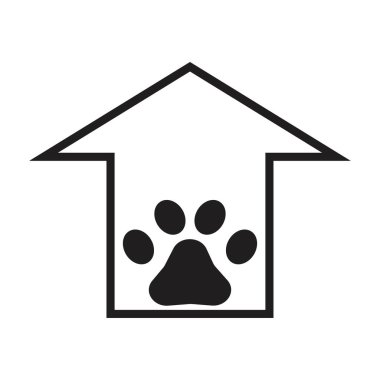 köpek evi logosu tasarım vektör çizim şablonu