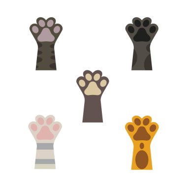 Paw Logo tasarım vektör çizim şablonu