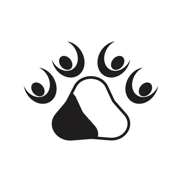 Paw Λογότυπο Σχεδιασμού Διανυσματική Εικονογράφηση Πρότυπο Σχεδιασμού — Διανυσματικό Αρχείο