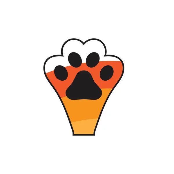 Paw Logo Design Vector Ilustração Design Template — Vetor de Stock