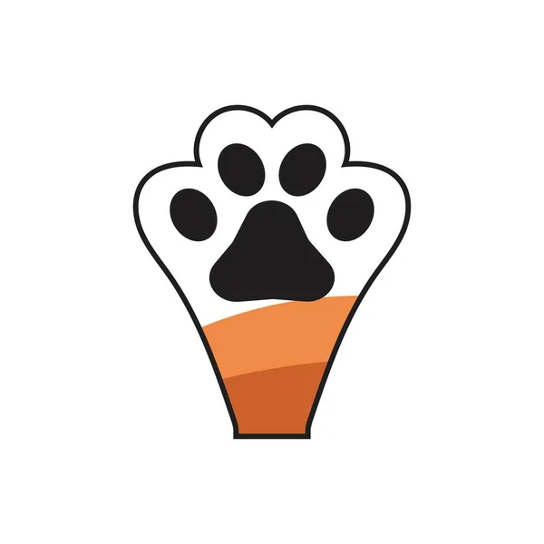 Paw Logo Design Vector Ilustração Design Template —  Vetores de Stock